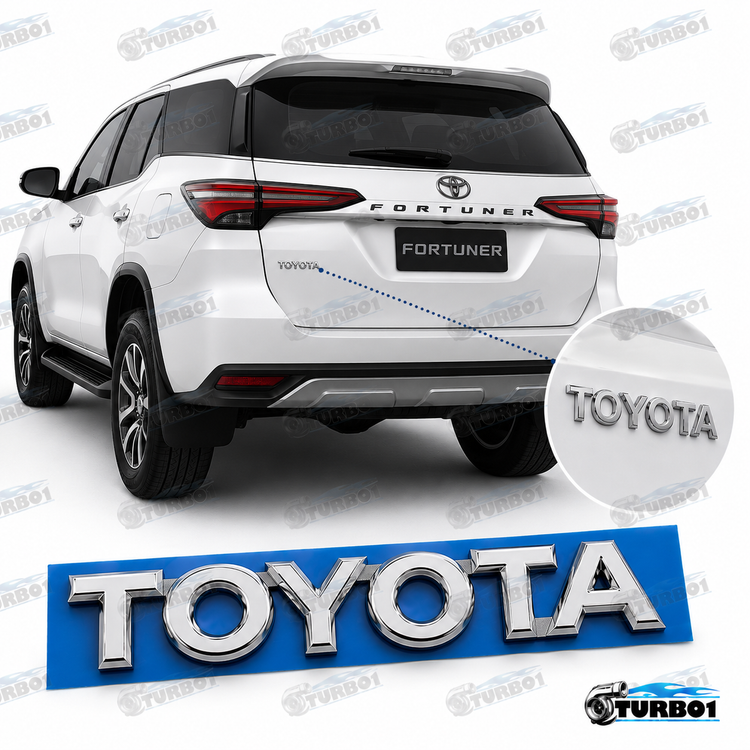 آرم نوشته TOYOTA کروم 15 سانتی مناسب تویوتا فورچونر (Fortuner)