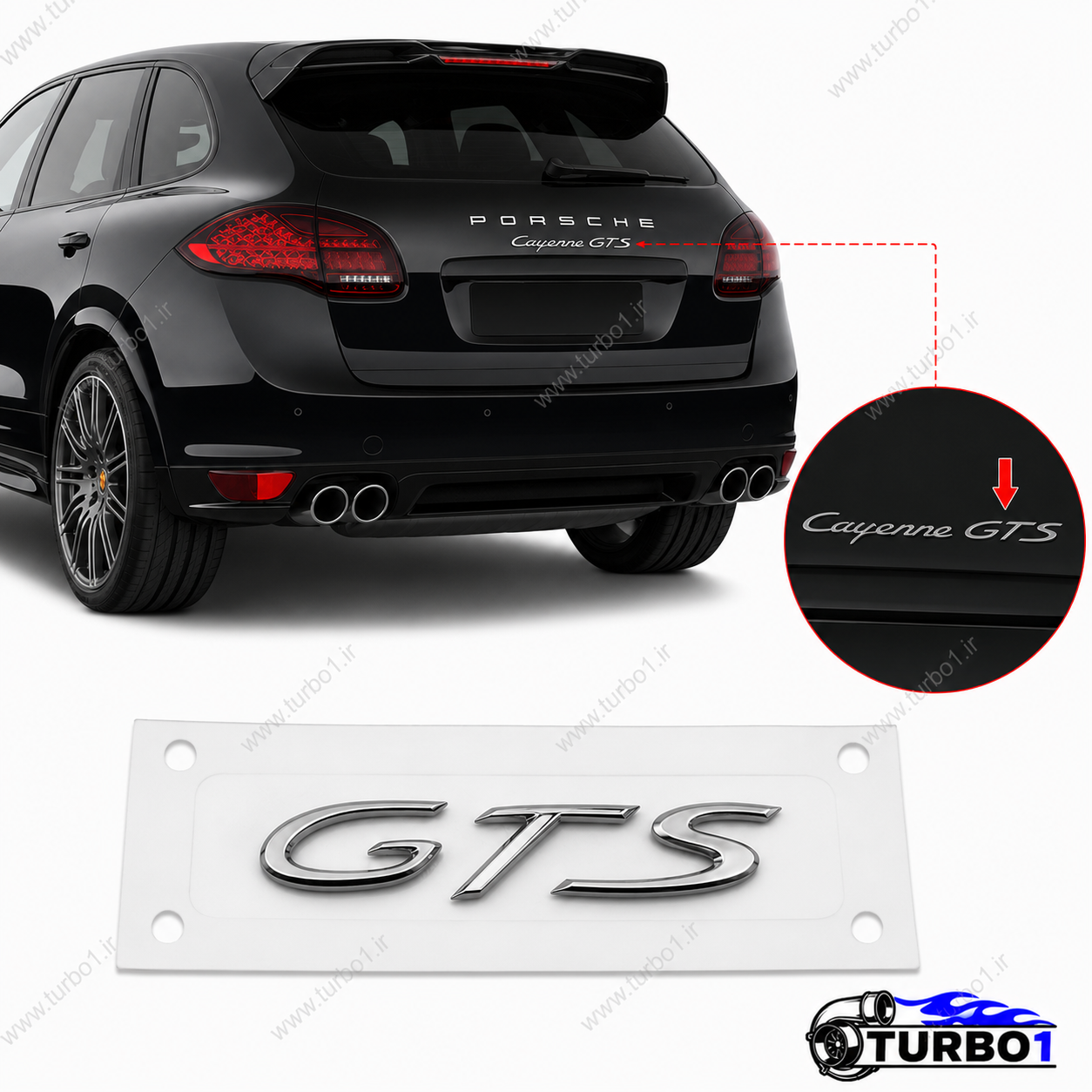 آرم نوشته GTS پورشه کاین 2011 تا 2017 | لوگو صندوق عقب Porsche Cayenne GTS