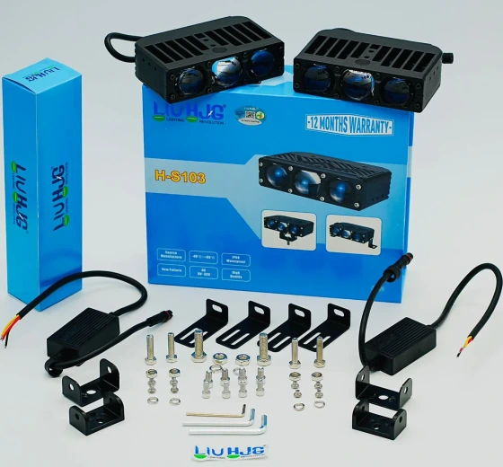 چراغ مه‌شکن و پروژکتور LED سه لنز LIUHJG مدل HS103 فن‌دار 200 وات