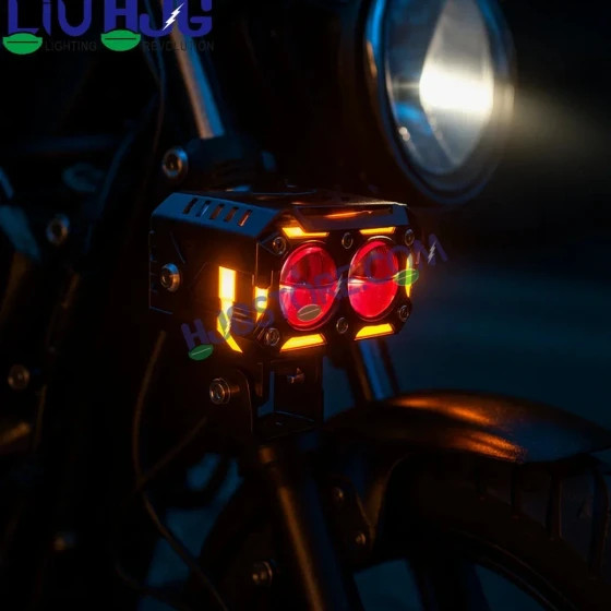پروژکتور مهشکن دو لنز LIUHJG مدل DRL 120W با دیلایت و کیت سیمکشی کامل