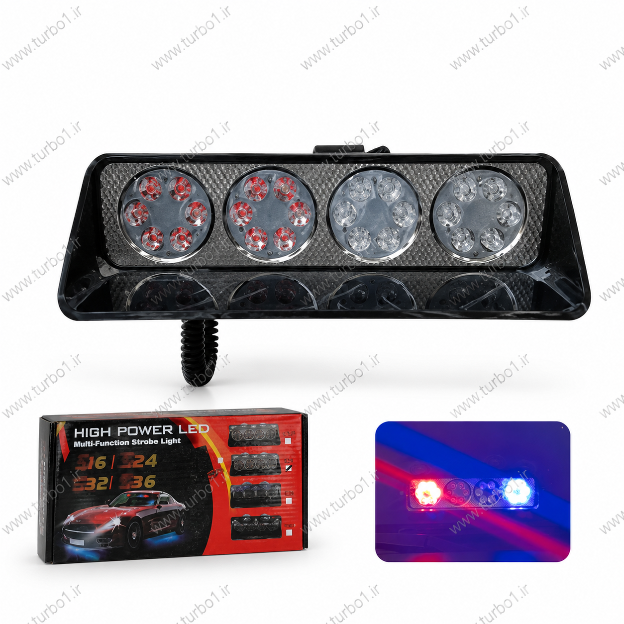 فلاشر پلیسی LED مدل S24 نور قرمز و آبی