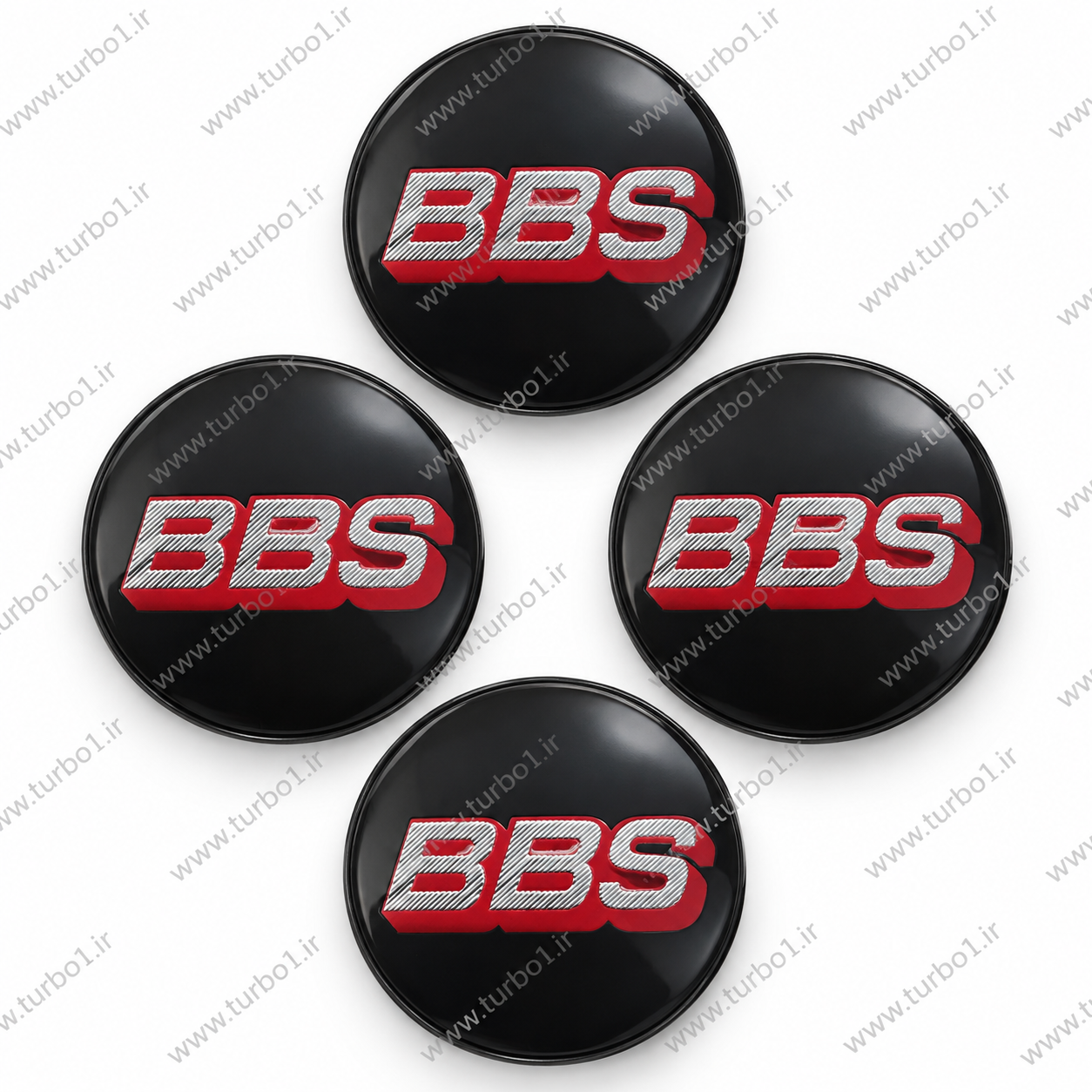 لوگو کاپ رینگ مشکی قرمز BBS (پک چهار عددی)
