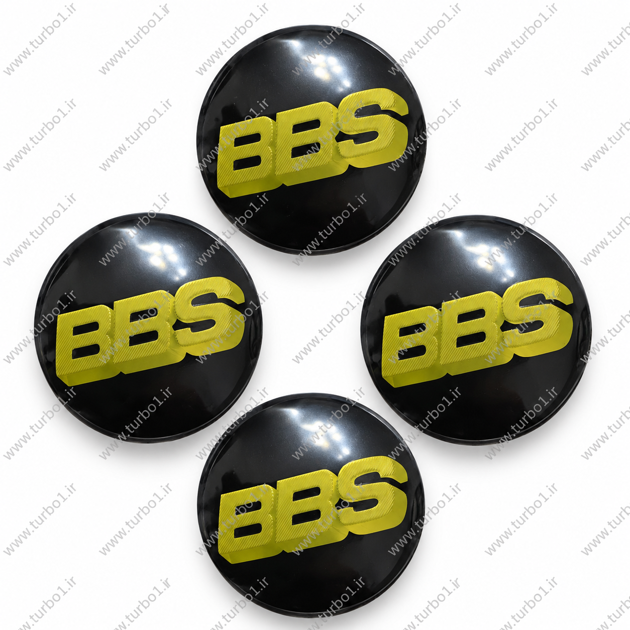 لوگو کاپ رینگ مشکی زرد BBS (پک چهار عددی)