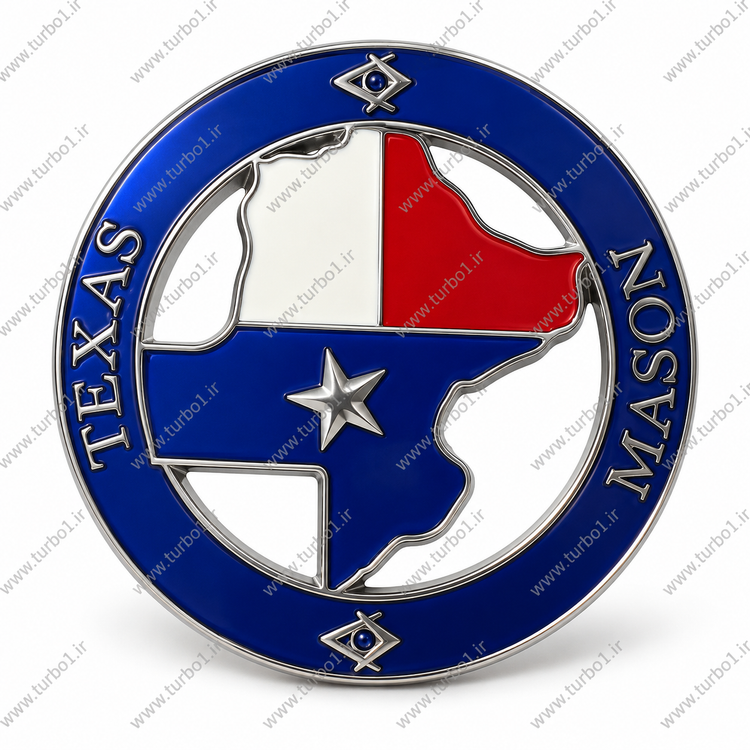 آرم فلزی گرد TEXAS MASON